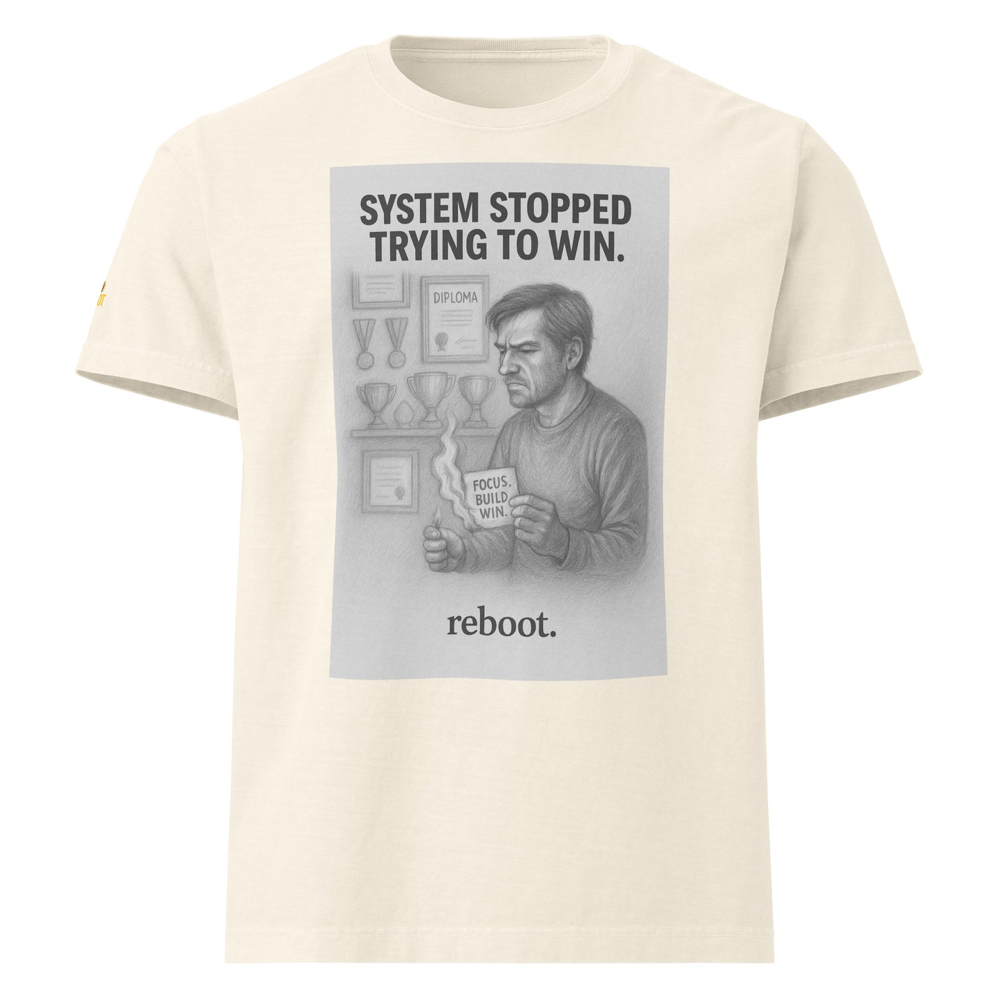 REBOOT T-Shirt — System Stopped Trying To Win (Vintage White) by WEAR404