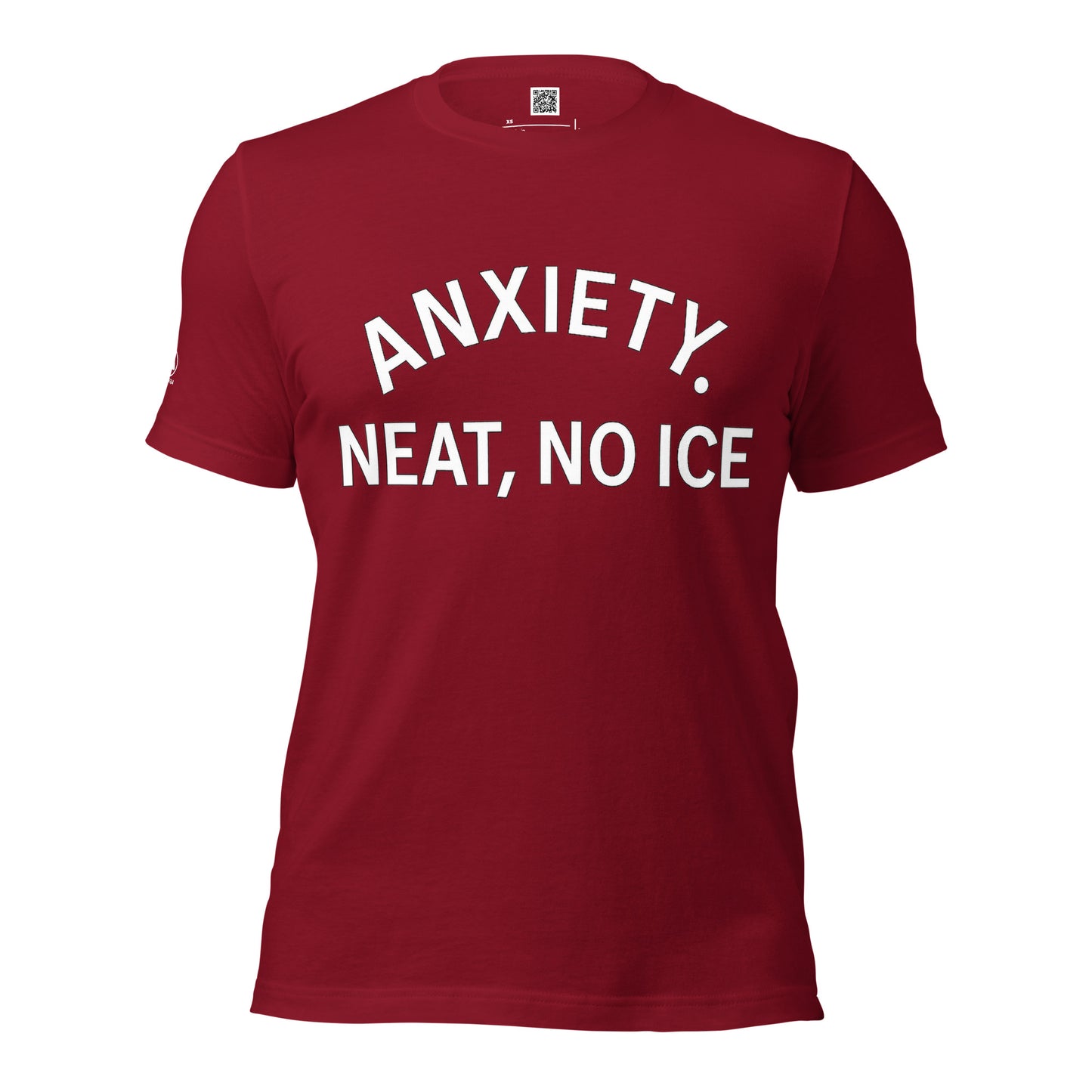 GLITCH T-Shirt — Anxiety. Neat, No Ice (Cardinal) by WEAR404