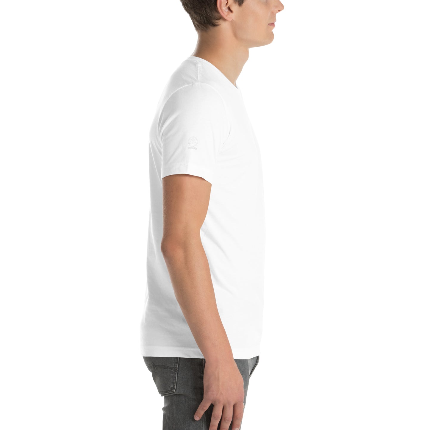 GLITCH T-Shirt — 1% Human Battery (White) by WEAR404