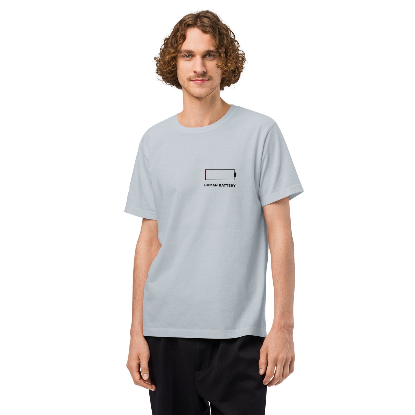 GLITCH T-Shirt — CAN’T SLEEP. MUST SCROLL (Light Washed Denim) oversized by WEAR404