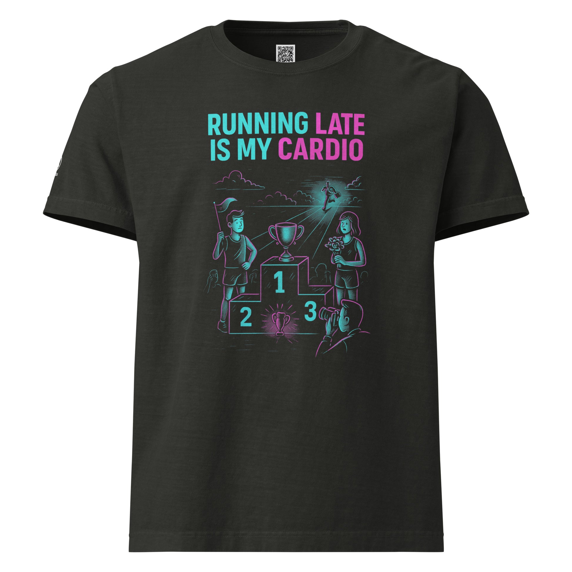 GLITCH T-Shirt — CAN’T SLEEP. MUST SCROLL (Washed Black) oversized by WEAR404