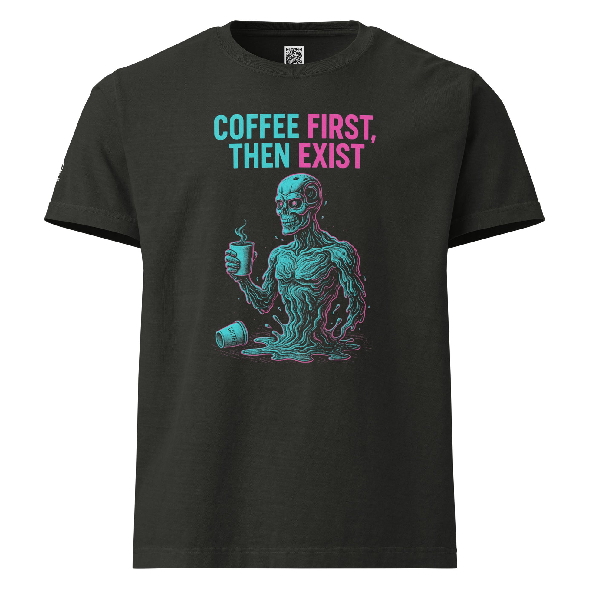 GLITCH T-Shirt — CAN’T SLEEP. MUST SCROLL (Washed Black) oversized by WEAR404