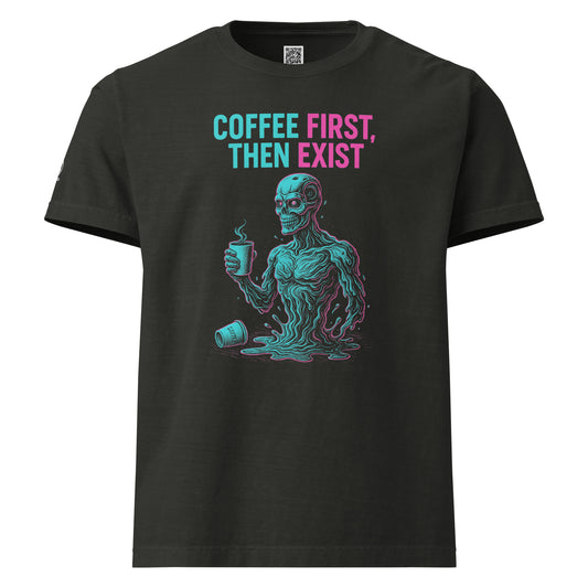 GLITCH T-Shirt — CAN’T SLEEP. MUST SCROLL (Washed Black) oversized by WEAR404