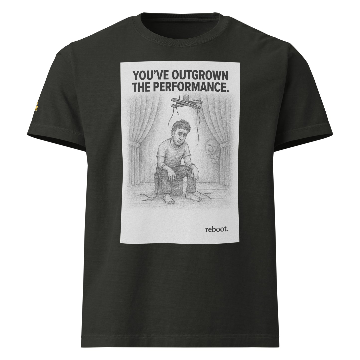 REBOOT T-Shirt — You’ve Outgrown The Performance (Washed Black) by WEAR404