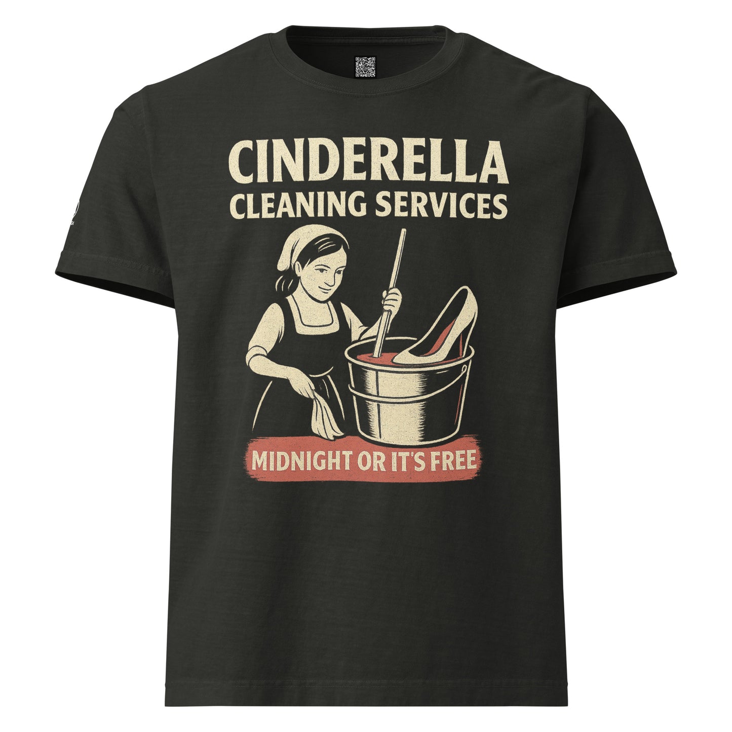 GRIMM T-Shirt — Cinderella Cleaning Services (Washed Black) by WEAR404