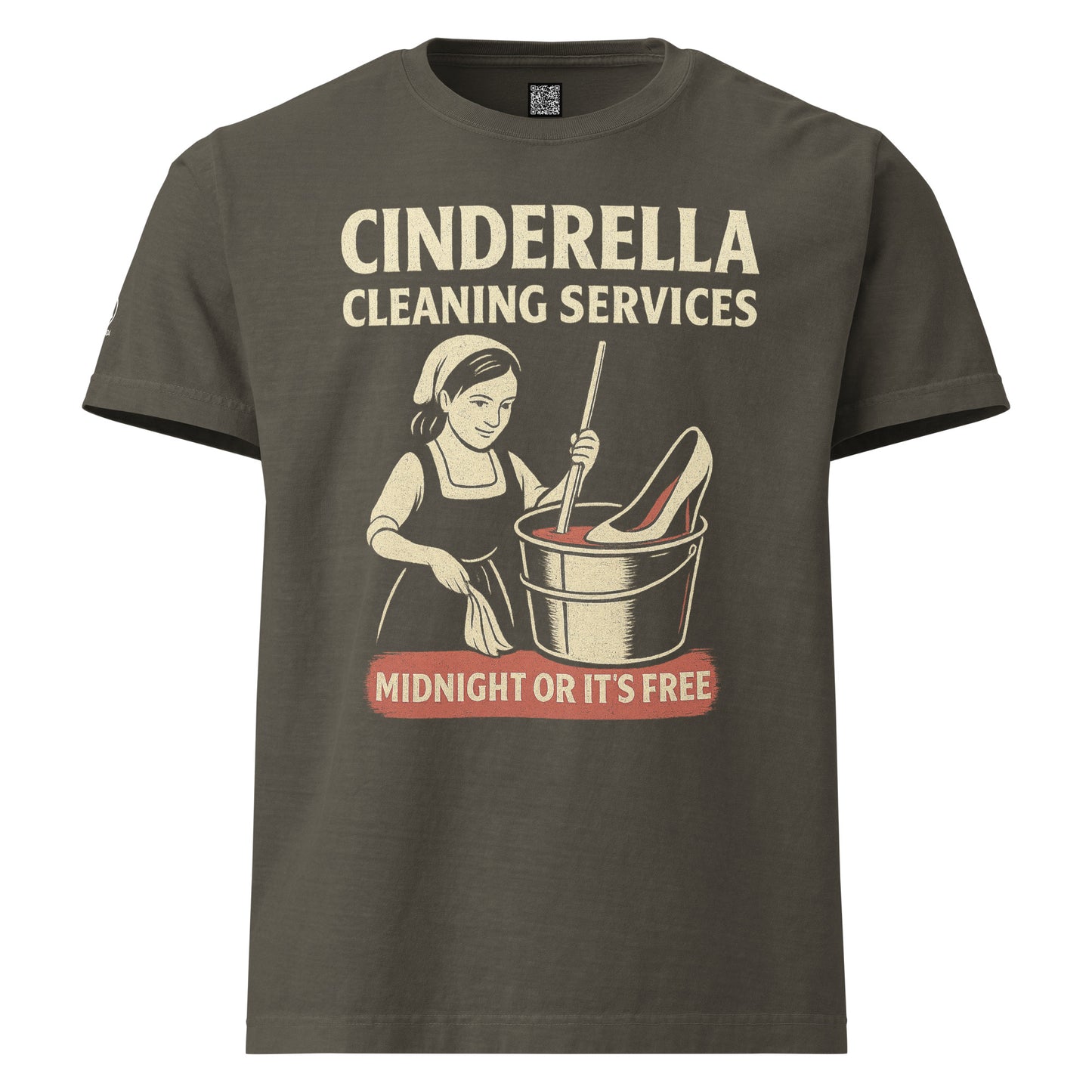 GRIMM T-Shirt — Cinderella Cleaning Services (Washed Charcoal) by WEAR404