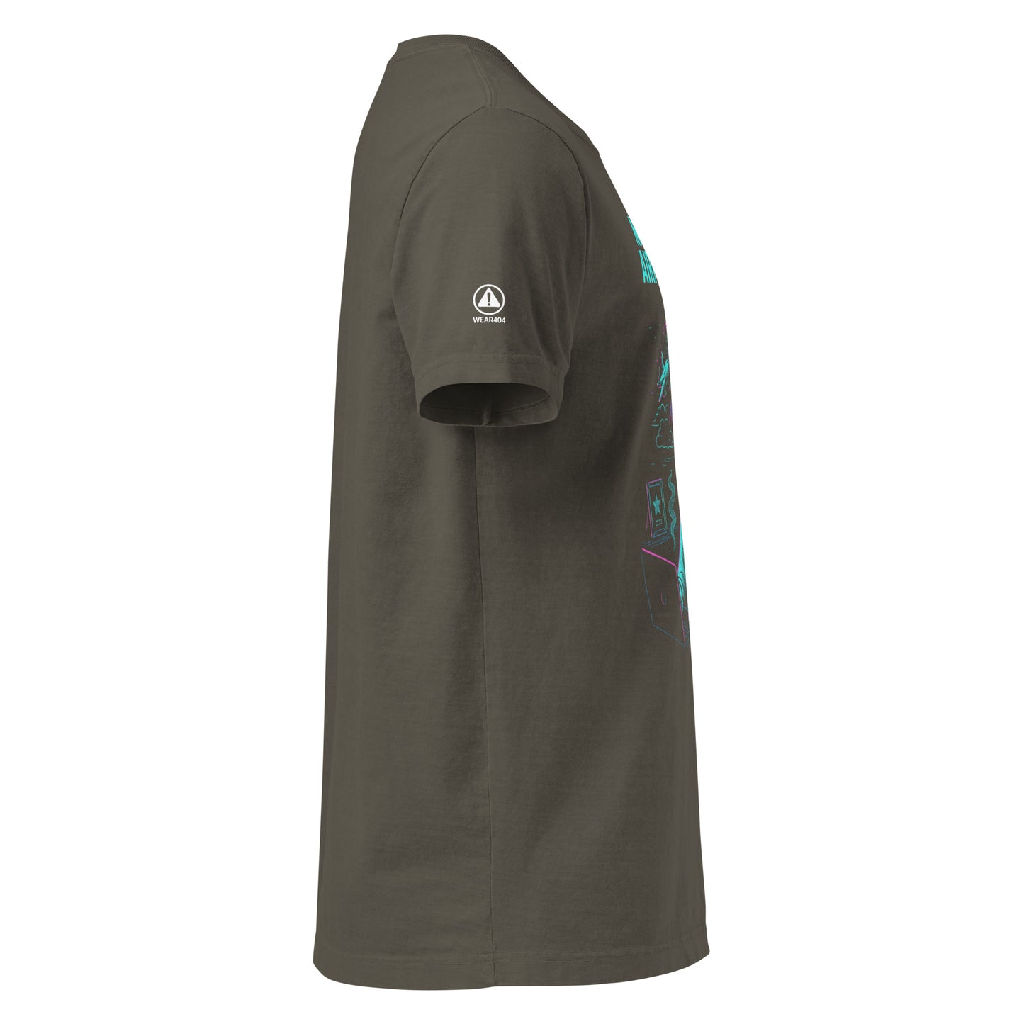 GLITCH T-Shirt — CAN’T SLEEP. MUST SCROLL (Washed Charcoal) oversized by WEAR404