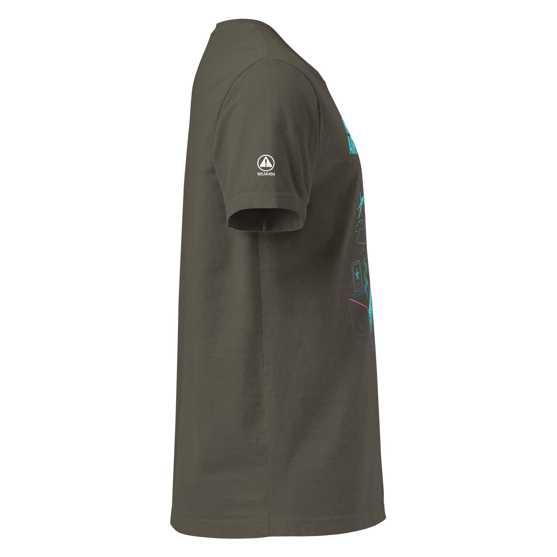 GLITCH T-Shirt — CAN’T SLEEP. MUST SCROLL (Washed Charcoal) oversized by WEAR404