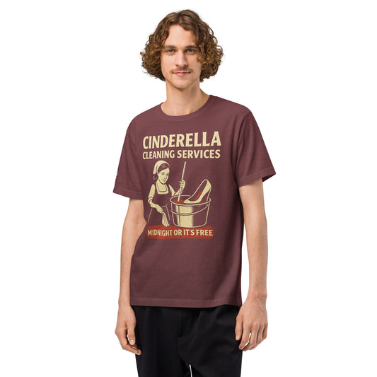 GRIMM T-Shirt — Cinderella Cleaning Services (Washed Maroon) by WEAR404