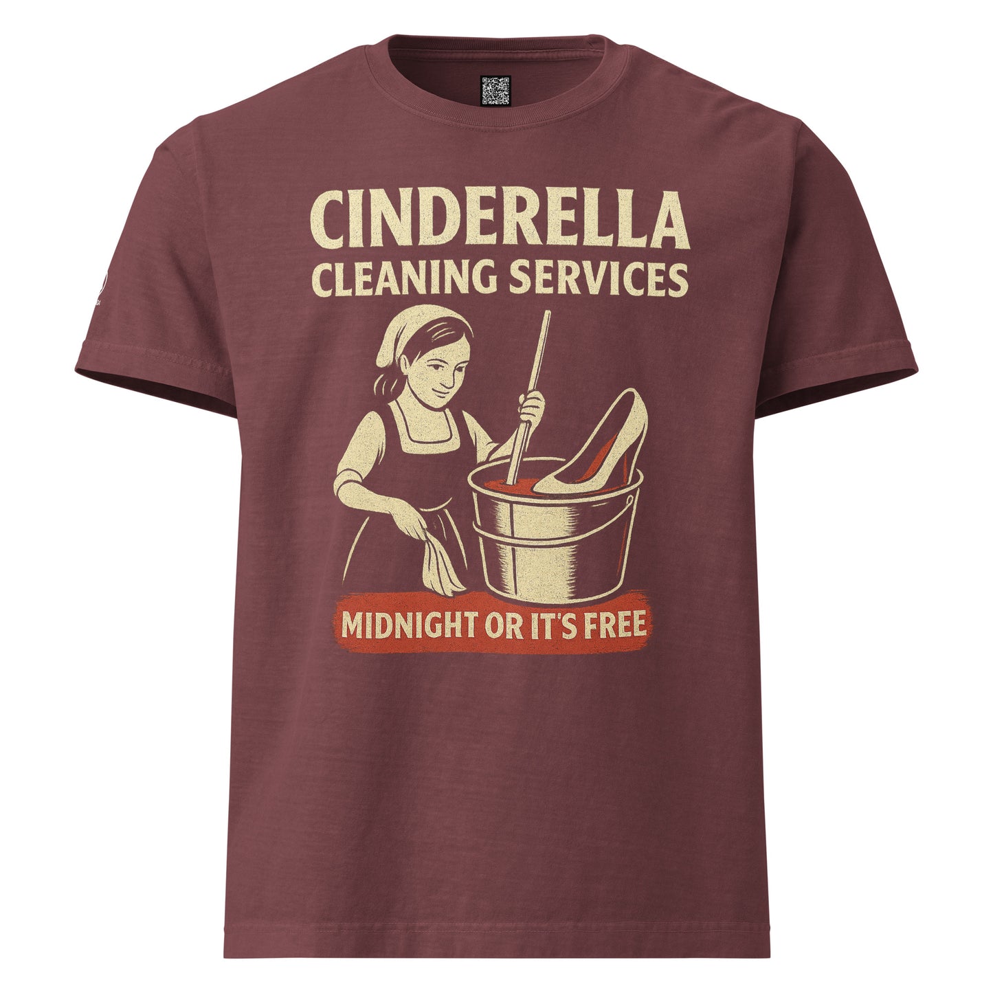 GRIMM T-Shirt — Cinderella Cleaning Services (Washed Maroon) by WEAR404