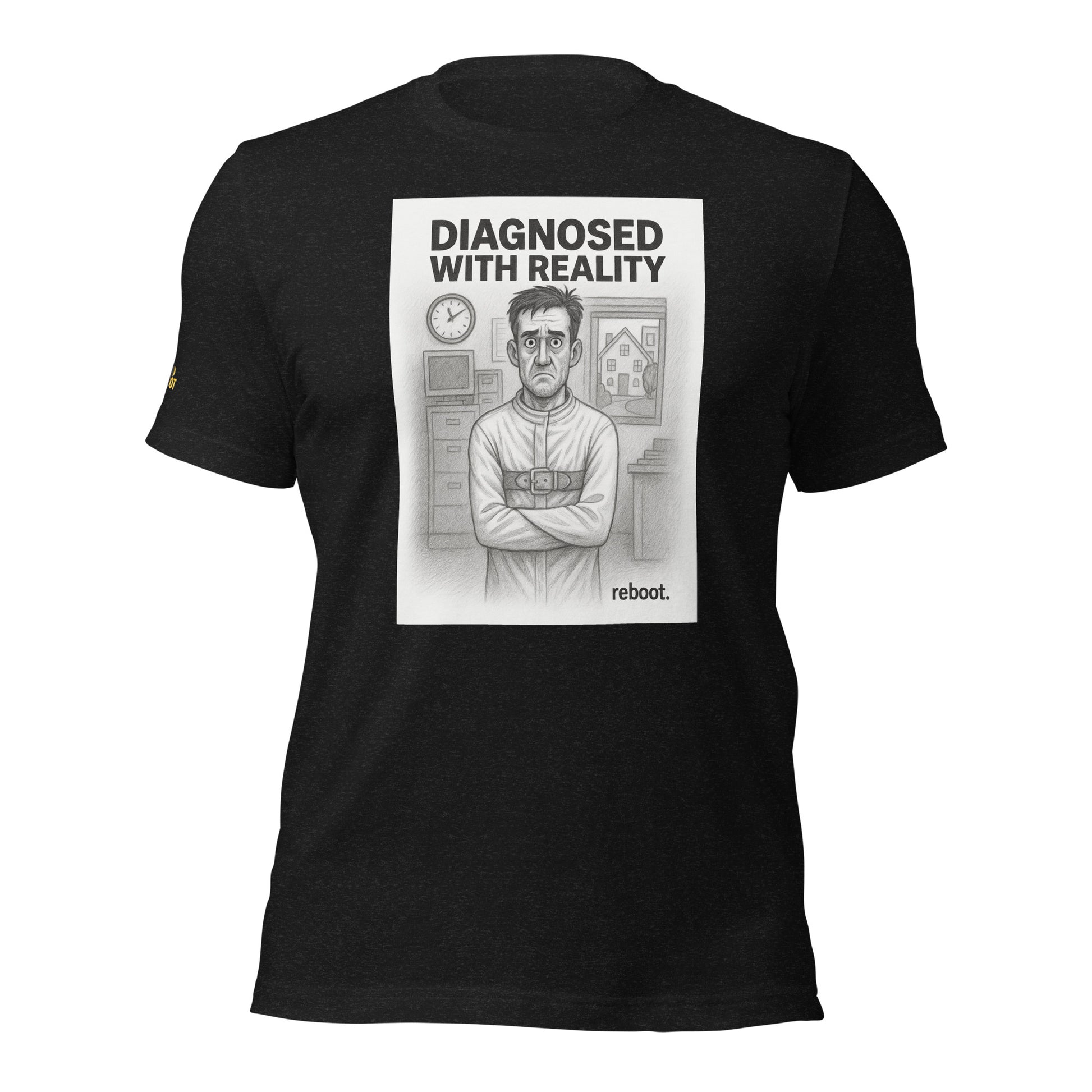 REBOOT T-Shirt — Diagnosed with Reality (Black) by WEAR404