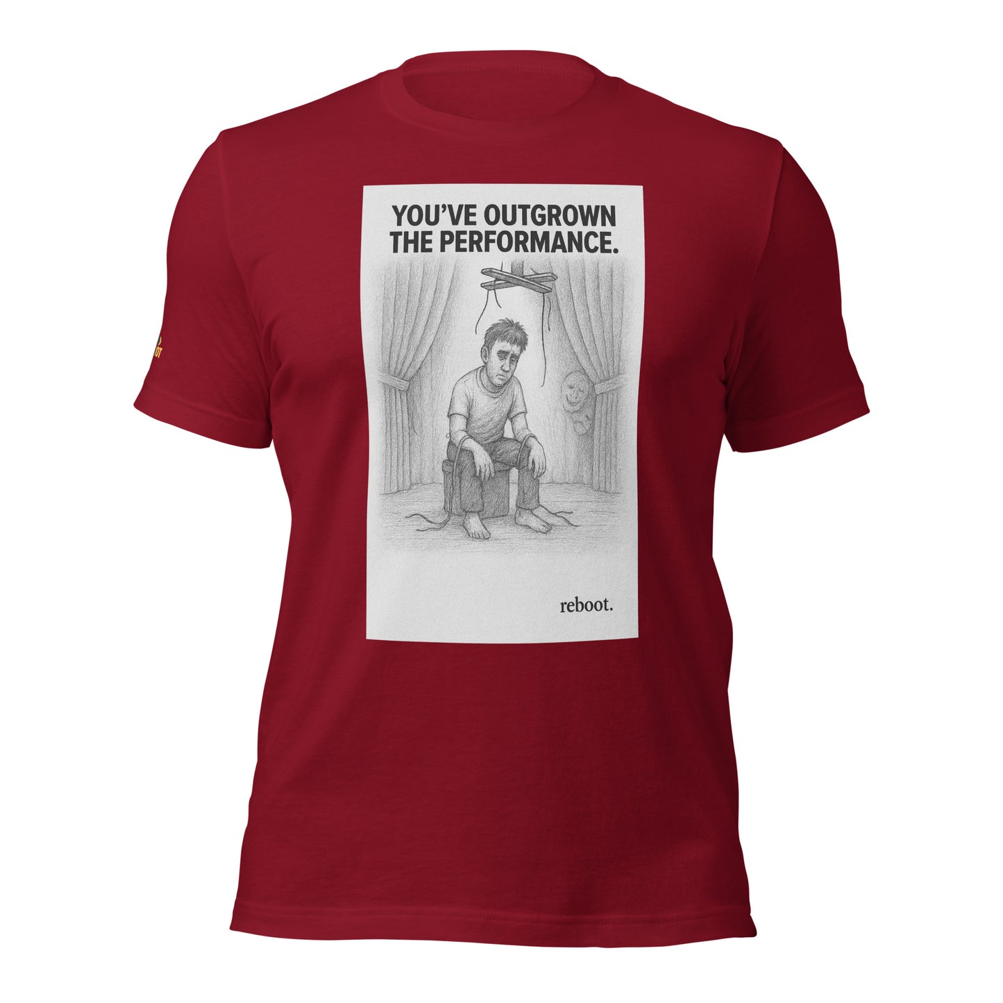 REBOOT T-Shirt — You’ve Outgrown the Performance (Cardinal) by WEAR404