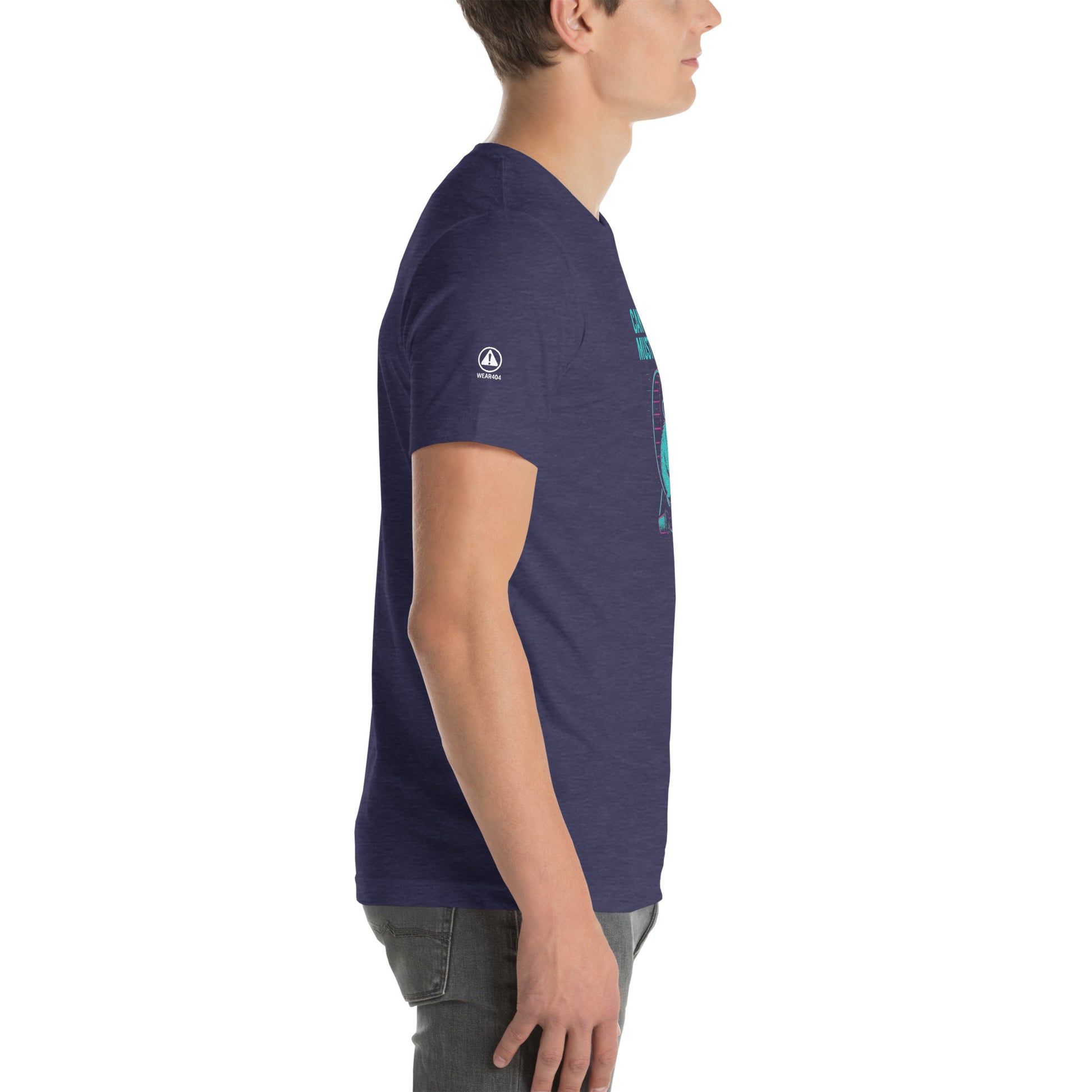 GLITCH T-Shirt — Can’t Sleep. Must Scroll (Navy) by WEAR404