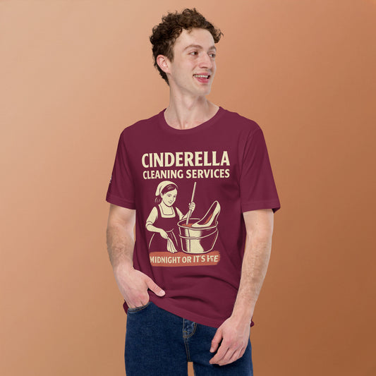 GRIMM T-Shirt — Cinderella Cleaning Services (Maroon) by WEAR404