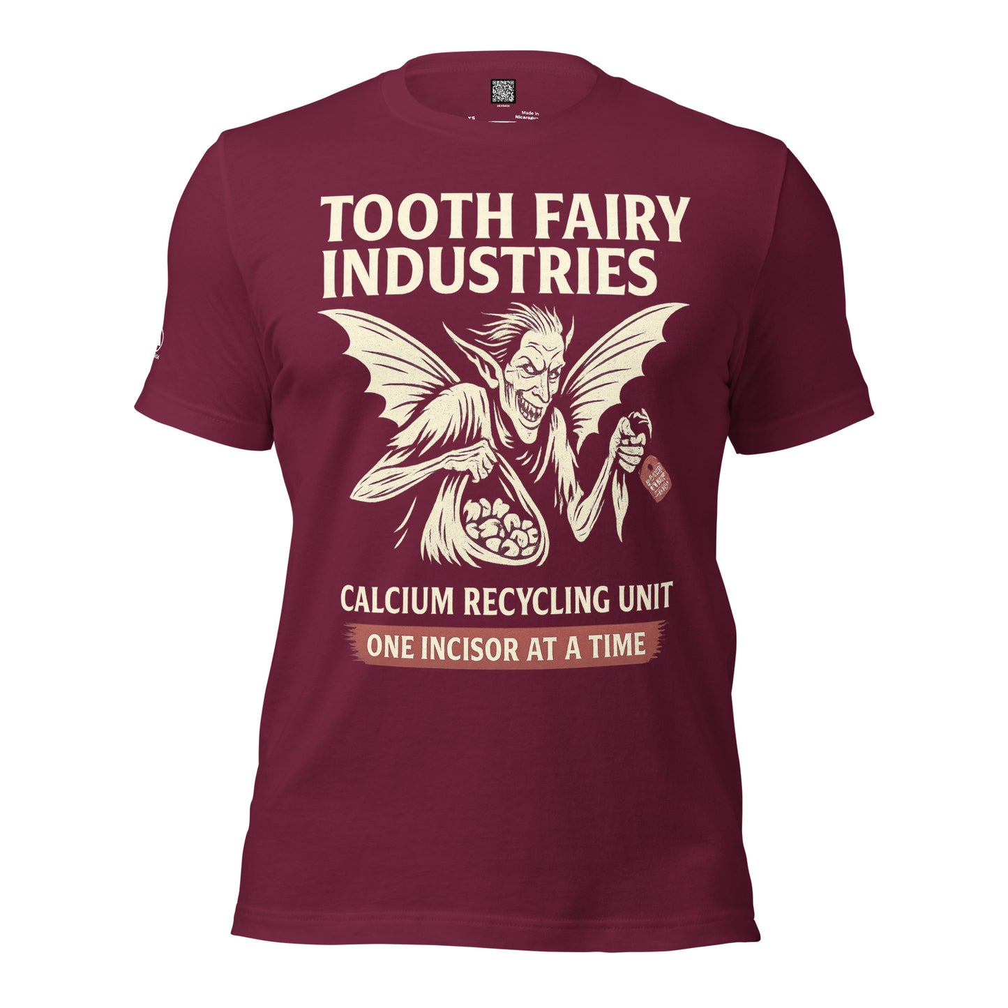 GRIMM T-Shirt — Tooth Fairy Industries (Maroon) by WEAR404