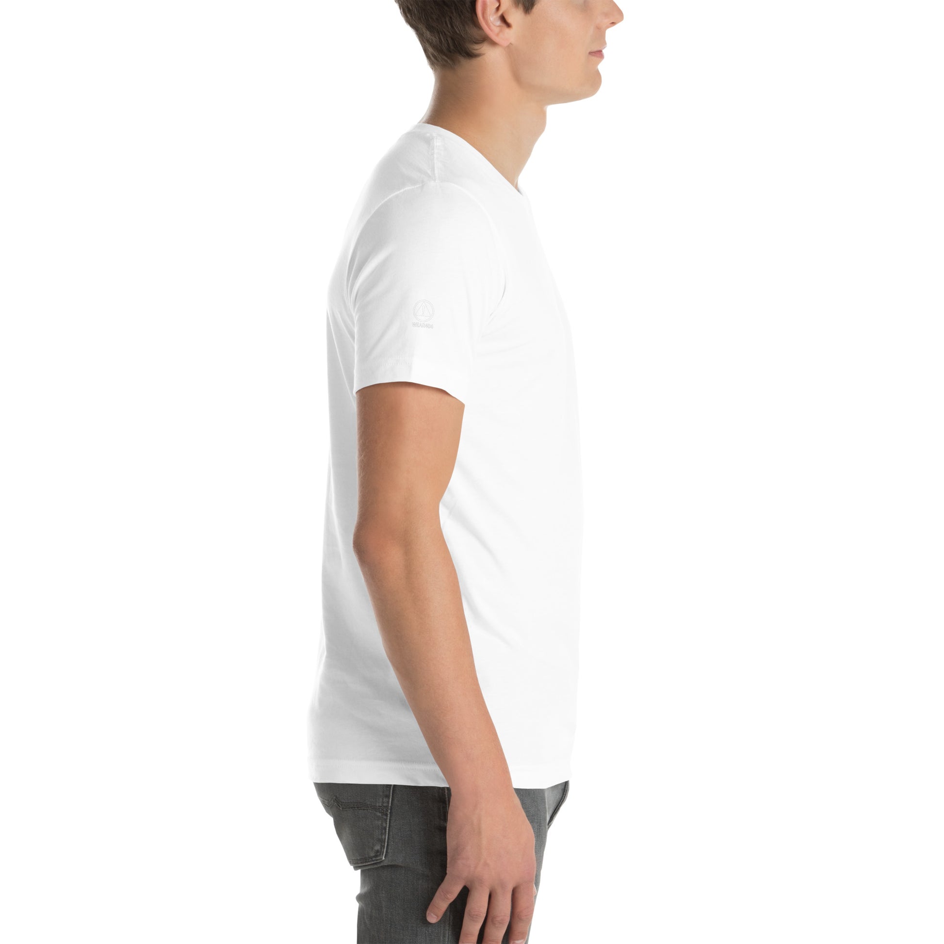 GLITCH T-Shirt — 1% Human Battery (White) by WEAR404